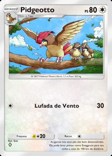 Pidgeotto #187 · Dominação Genética (A1)