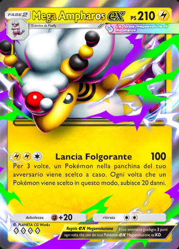Mega Ampharos-ex #085 · Mega Ascesa (B1)
