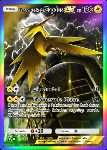 Team Rockets Zapdos-ex #090 · Team Rockets Pläne (B4a)