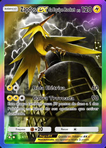 Zapdos ex da Equipe Rocket #090 · Ambições da Equipe Rocket (B4a)