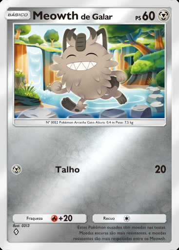 Meowth de Galar #334 · Pacote Deluxe Mega (B4b)